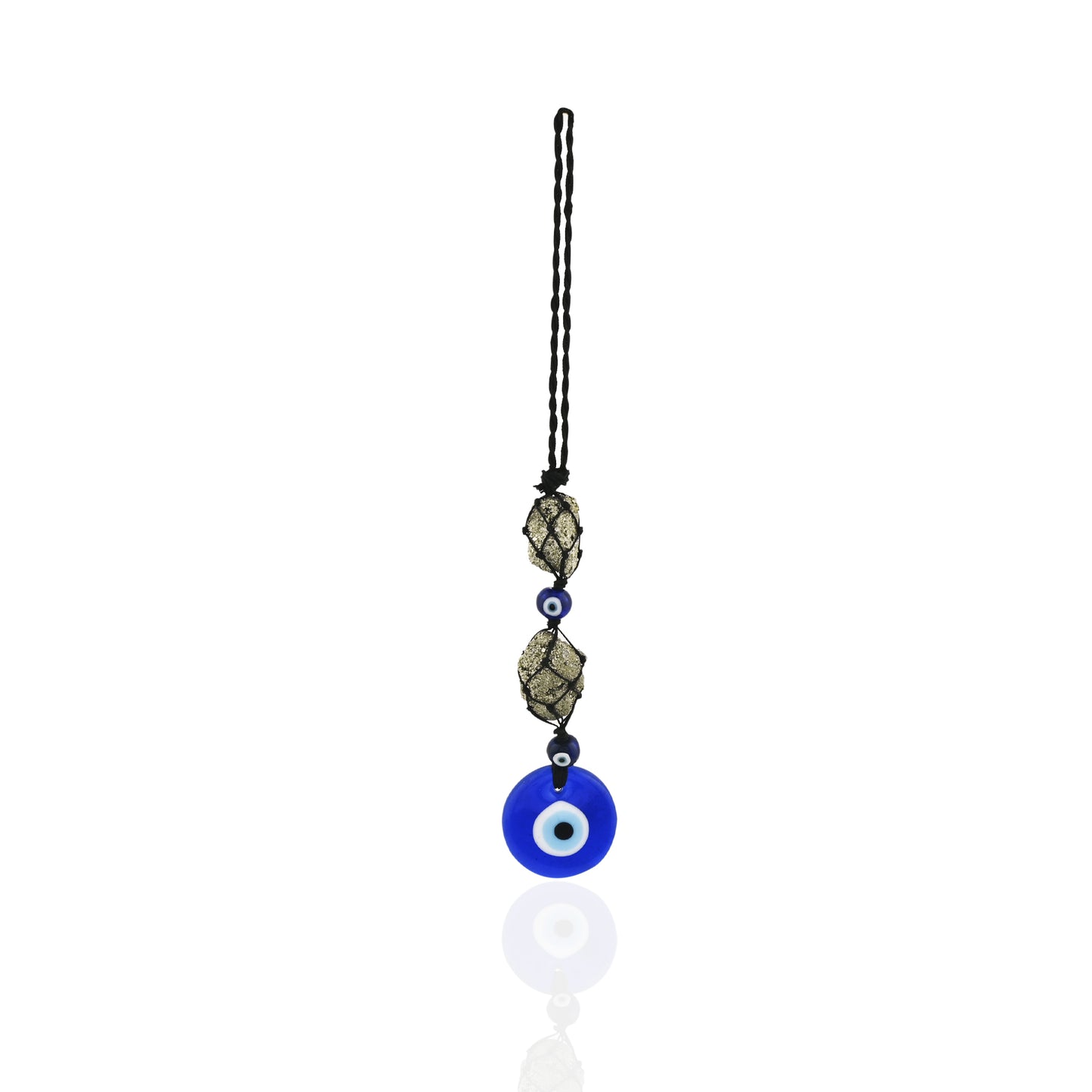 RAW PYRITE HANGER - EVIL EYE HANGER