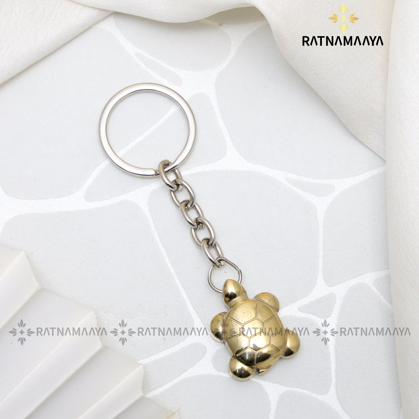 PYRITE TORTOISE KEYCHAIN