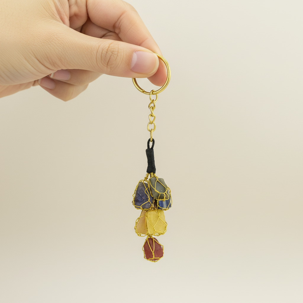 7 CHAKRA CHIPS KEYCHAIN