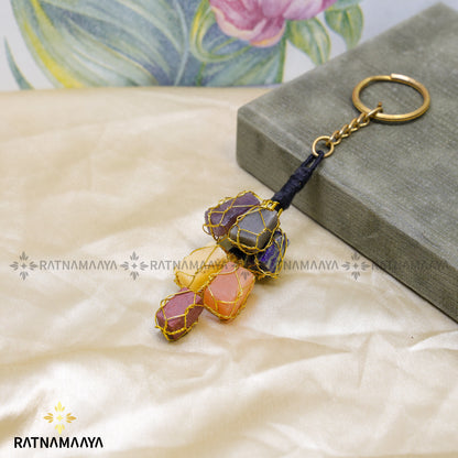 7 CHAKRA CHIPS KEYCHAIN