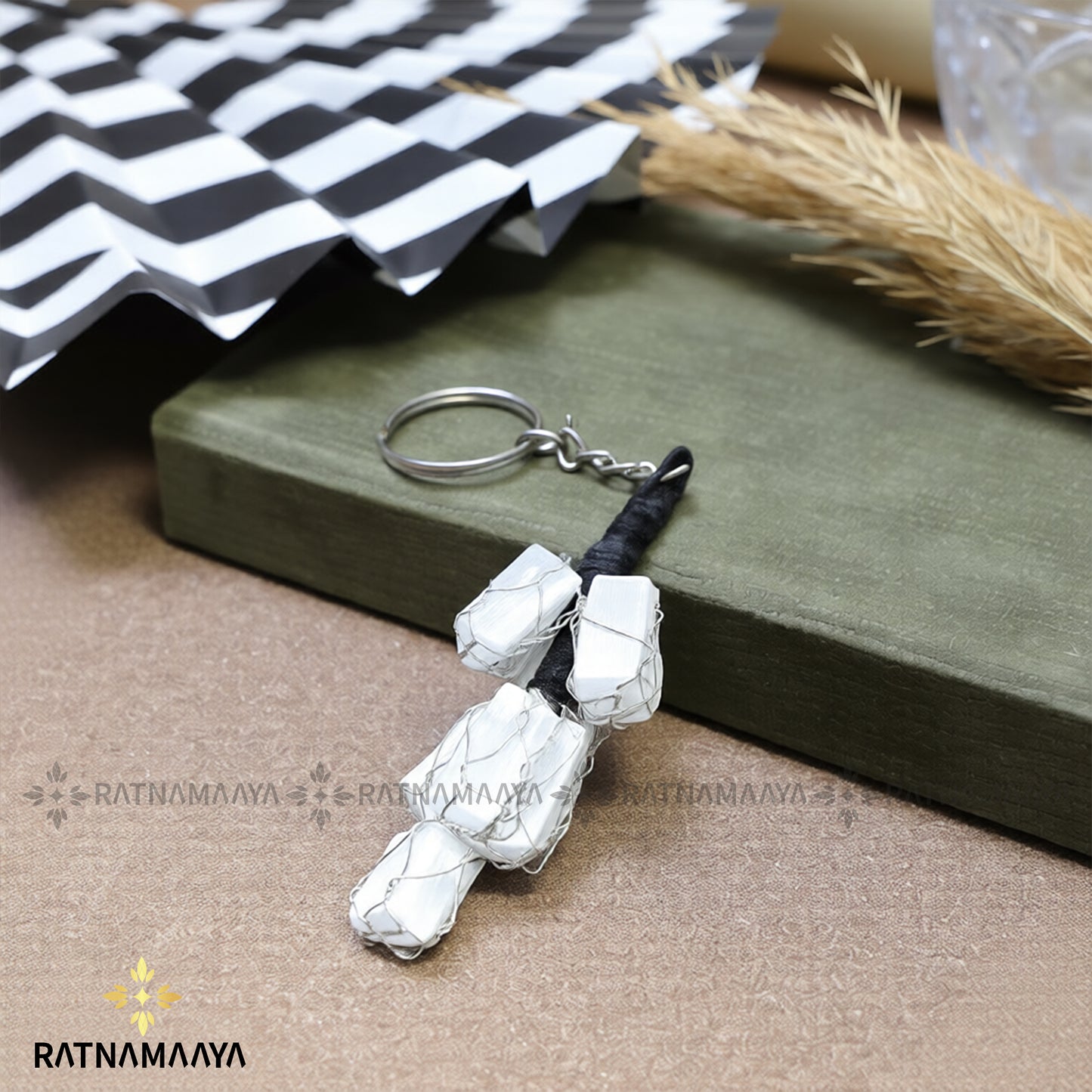 SELENITE CHIPS KEYCHAIN