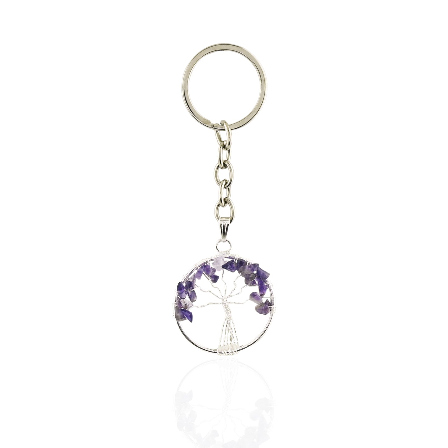 AMETHYST TREE OF LIFE KEYCHAIN