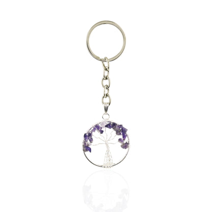 AMETHYST TREE OF LIFE KEYCHAIN