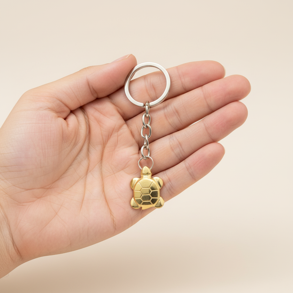 PYRITE TORTOISE KEYCHAIN