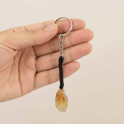 RAW CITRINE KEYCHAIN